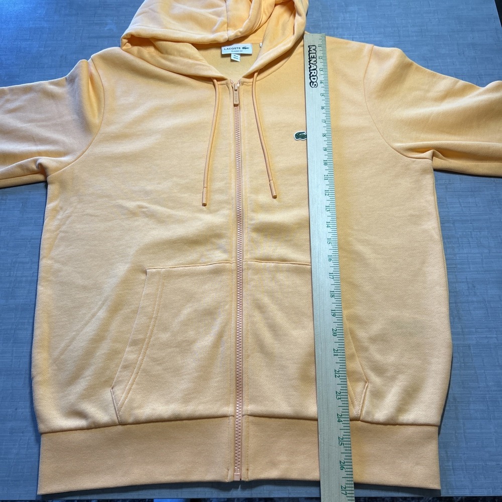 Lacoste Full Zip Hoodie Jacket Classic Fit Men's Size Medium Peach Orange - Picture 3 of 8